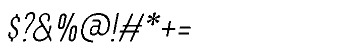 Brightons Thin Oblique Font OTHER CHARS