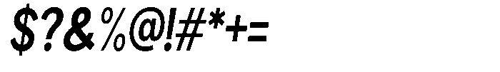 Brigife Bold Condensed Slant Font OTHER CHARS