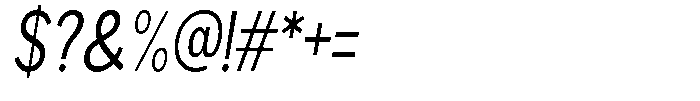 Brigife Condensed Slant Font OTHER CHARS