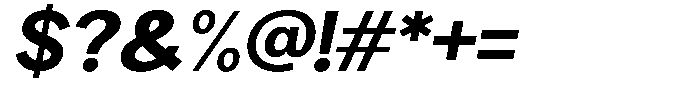 Brigife Extra Bold Semi Expanded Slant Font OTHER CHARS