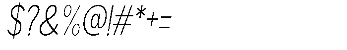 Brigife Extra Light Condensed Slant Font OTHER CHARS