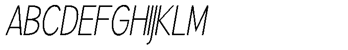 Brigife Extra Light Condensed Slant Font UPPERCASE