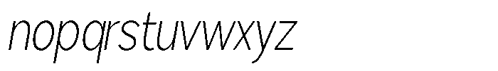 Brigife Extra Light Condensed Slant Font LOWERCASE