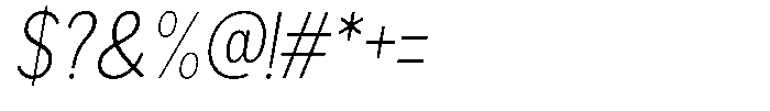 Brigife Extra Light Sem Condensed Italic Font OTHER CHARS