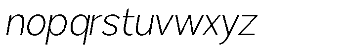 Brigife Extra Light Slant Font LOWERCASE
