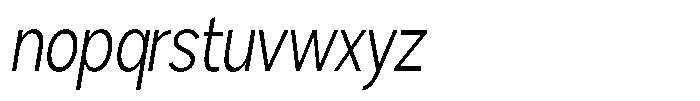 Brigife Light Condensed Slant Font LOWERCASE