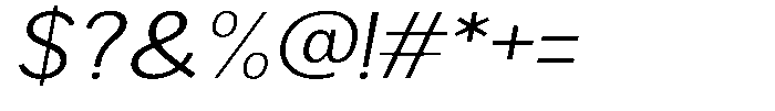 Brigife Light Expanded Slant Font OTHER CHARS