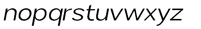 Brigife Light Expanded Slant Font LOWERCASE
