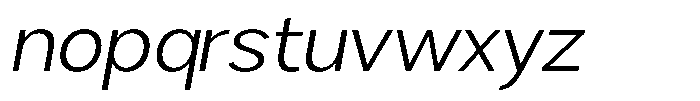 Brigife Light Semi Expanded Slant Font LOWERCASE