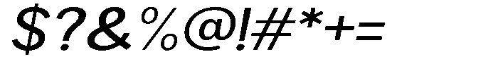 Brigife Medium Expanded Slant Font OTHER CHARS