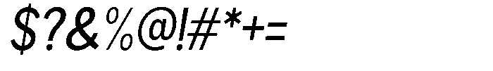 Brigife Medium Semi Condensed Slant Font OTHER CHARS