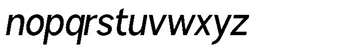 Brigife Medium Semi Condensed Slant Font LOWERCASE