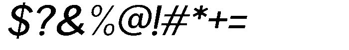 Brigife Medium Semi Expanded Slant Font OTHER CHARS