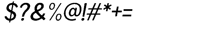 Brigife Medium Slant Font OTHER CHARS