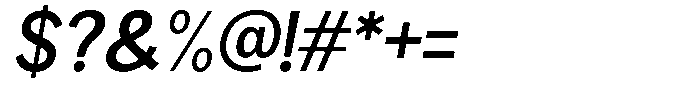 Brigife Semi Bold Slant Font OTHER CHARS