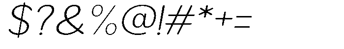 Brigife Soft Extra Light Expanded Italic Font OTHER CHARS