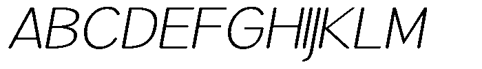 Brigife Soft Extra Light Expanded Italic Font UPPERCASE