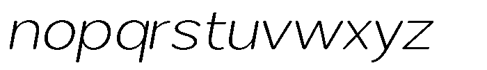 Brigife Soft Extra Light Expanded Italic Font LOWERCASE