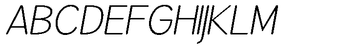 Brigife Soft Extra Light Semi Expanded Italic Font UPPERCASE