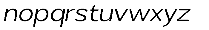 Brigife Soft Light Expanded Italic Font LOWERCASE