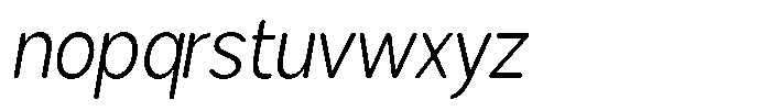 Brigife Soft Light Semi Condensed Italic Font LOWERCASE