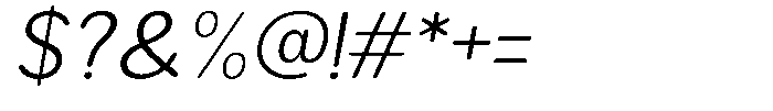 Brigife Soft Light Semi Expanded Italic Font OTHER CHARS