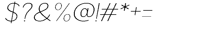 Brigife Thin Expanded Slant Font OTHER CHARS