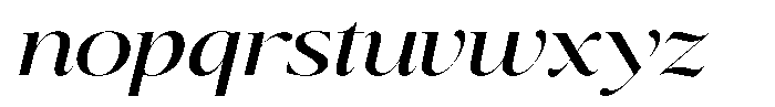 Brillane Serif  Brillane Italic Expanded Font LOWERCASE