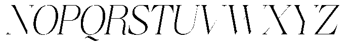 Brillane Serif  Brillane Italic Extra Light Condensed Font UPPERCASE