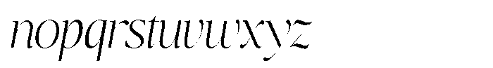 Brillane Serif  Brillane Italic Extra Light Condensed Font LOWERCASE