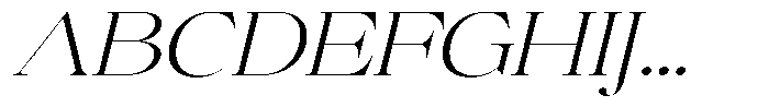 Brillane Serif  Brillane Italic Extra Light Expanded Font UPPERCASE