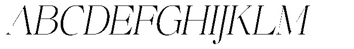 Brillane Serif  Brillane Italic Extra Light Semi Condensed Font UPPERCASE
