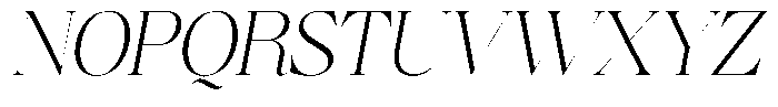 Brillane Serif  Brillane Italic Extra Light Semi Condensed Font UPPERCASE