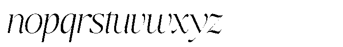 Brillane Serif  Brillane Italic Extra Light Semi Condensed Font LOWERCASE
