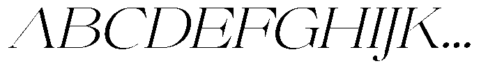 Brillane Serif  Brillane Italic Extra Light Semi Expanded Font UPPERCASE