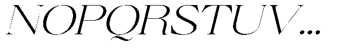Brillane Serif  Brillane Italic Extra Light Semi Expanded Font UPPERCASE
