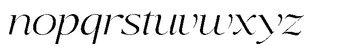 Brillane Serif  Brillane Italic Extra Light Semi Expanded Font LOWERCASE