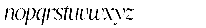 Brillane Serif  Brillane Italic Light Condensed Font LOWERCASE
