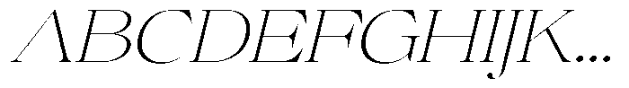 Brillane Serif  Brillane Italic Thin Expanded Font UPPERCASE