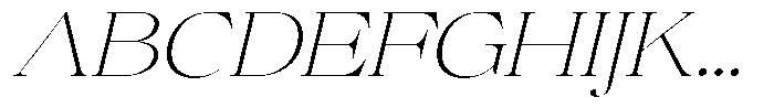 Brillane Serif  Brillane Italic Thin Semi Expanded Font UPPERCASE