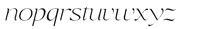 Brillane Serif  Brillane Italic Thin Semi Expanded Font LOWERCASE