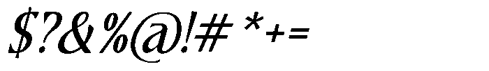 Bristonic Slanted Font OTHER CHARS
