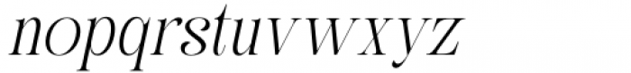 British Classical Thin Italic Font LOWERCASE