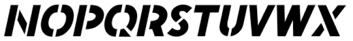 British Stencil Oblique JNL Font LOWERCASE