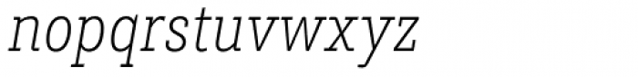 Brix Slab Condensed ExtraLight Italic Font LOWERCASE