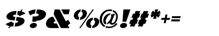 Broadcast Stencil JNL Oblique Font OTHER CHARS