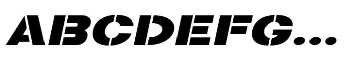Broadcast Stencil JNL Oblique Font UPPERCASE