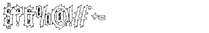 Brocore Outline Font OTHER CHARS