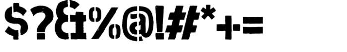 Broken Silence Stencil Font OTHER CHARS