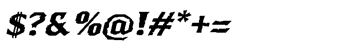 Brokewall Obelique Font OTHER CHARS